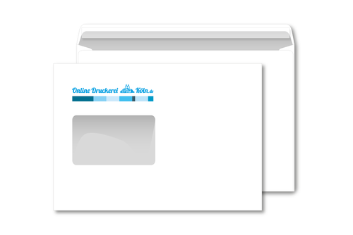 Briefumschlag mit Fenster, DIN C5, 2/0-fbg. (HKS + schwarz)