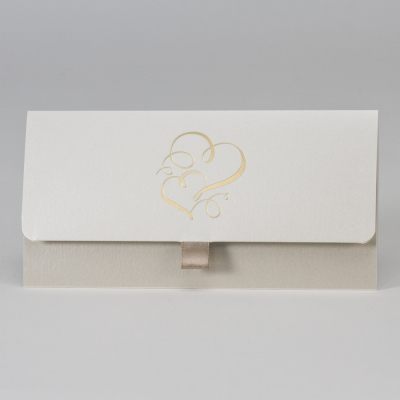 Hochzeitskarte im eleganten Pocketfold mit Doppelherz