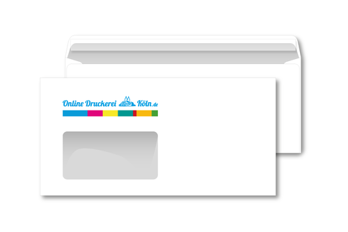 Briefumschlag mit Fenster, DIN lang, 4/0-fbg. (cmyk)