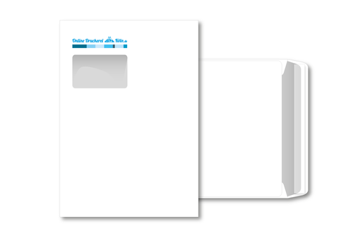 Briefumschlag mit Fenster, DIN C4, 2/0-fbg. (HKS, schwarz)