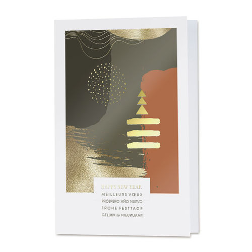 Internationale Weihnachtskarte mit Goldfolie (841008)