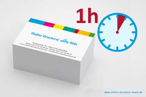 Visitenkarten (Blitzdruck) im Digitaldruck, BEIDSEITIG farbig bedruckt, 85 x 54 mm, 300g Karton