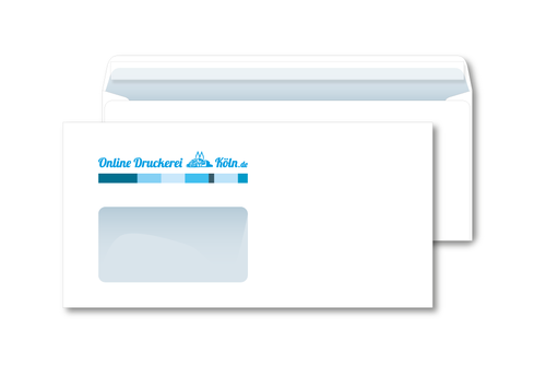 Premium Briefumschlag mit Fenster, DIN lang, 2/0-fbg. (HKS, schwarz)