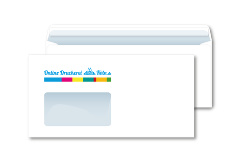 Premium Briefumschlag mit Fenster, DIN lang, 4/0-fbg. (cmyk)