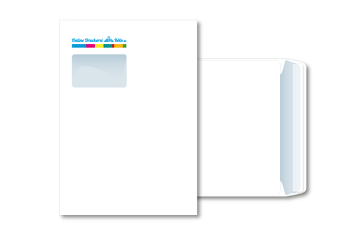 Premium Briefumschlag mit Fenster, DIN C4, 4/0-fbg. (cmyk)