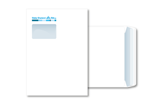 Premium Briefumschlag mit Fenster, DIN C4, 2/0-fbg. (HKS, schwarz)